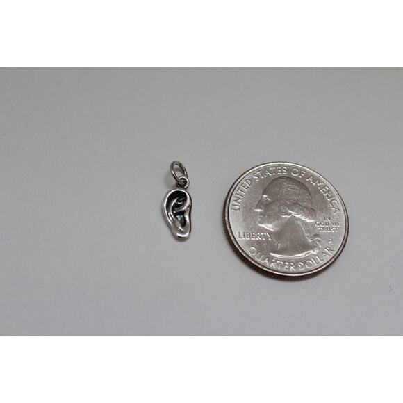 Sterling Silver Ear Charm, Sterling Silver Ear Pendant - Picture 4 of 4
